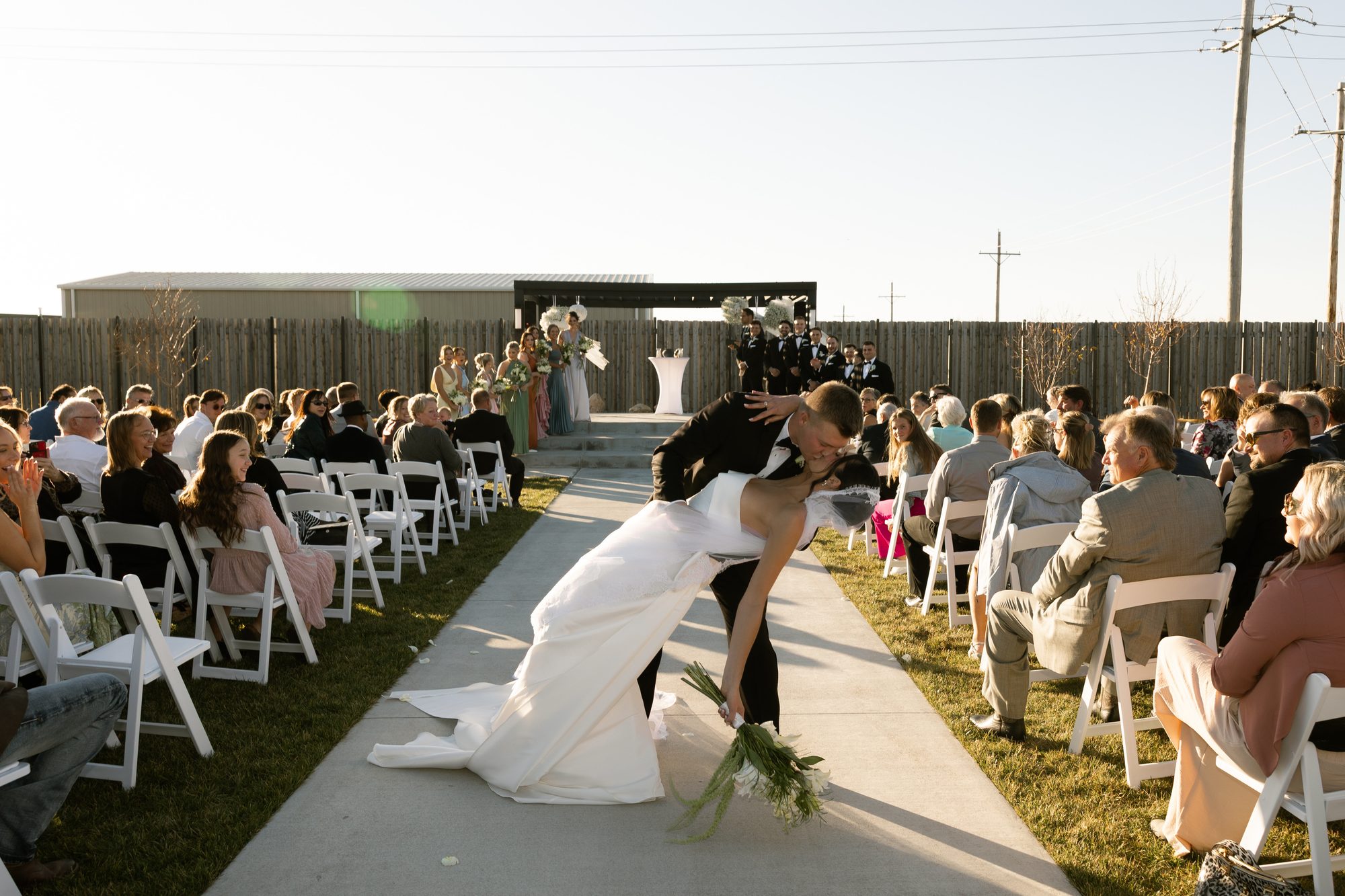 Outdoor ceremony in the Boulder Flatts courtyard
