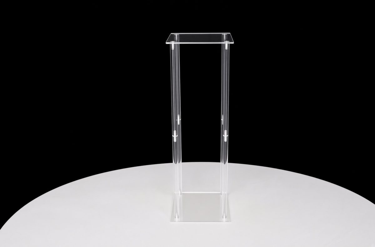 Clear acrylic flower stand centerpiece
