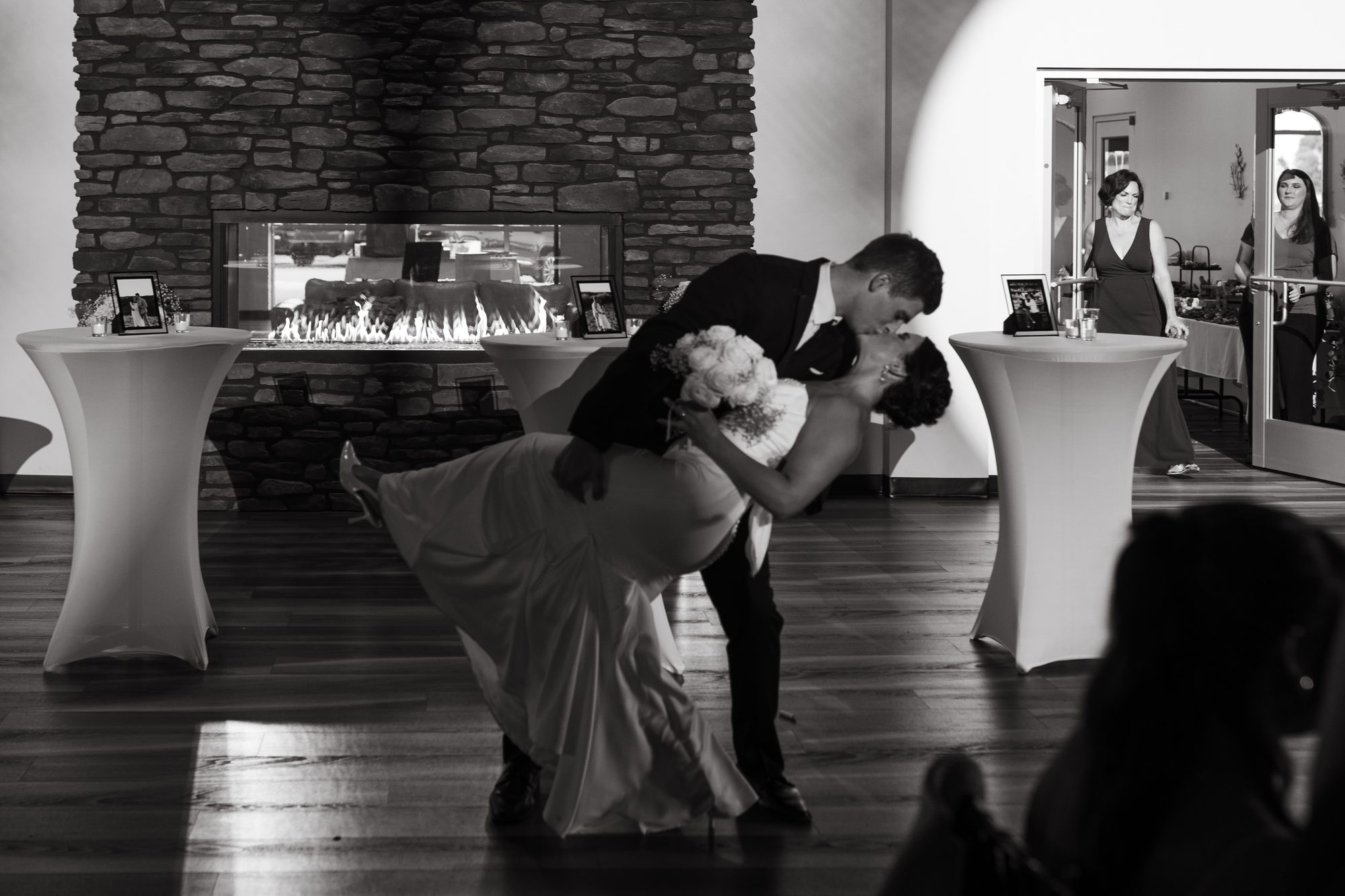 First dance under the starburst chandeliers