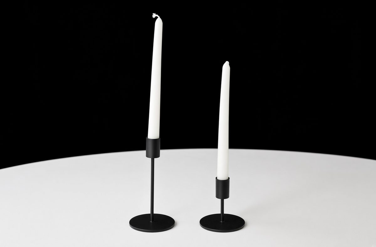 Matte black taper candle holders