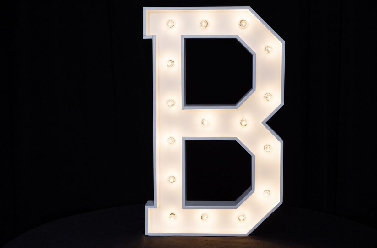 Three-foot light-up marquee letters